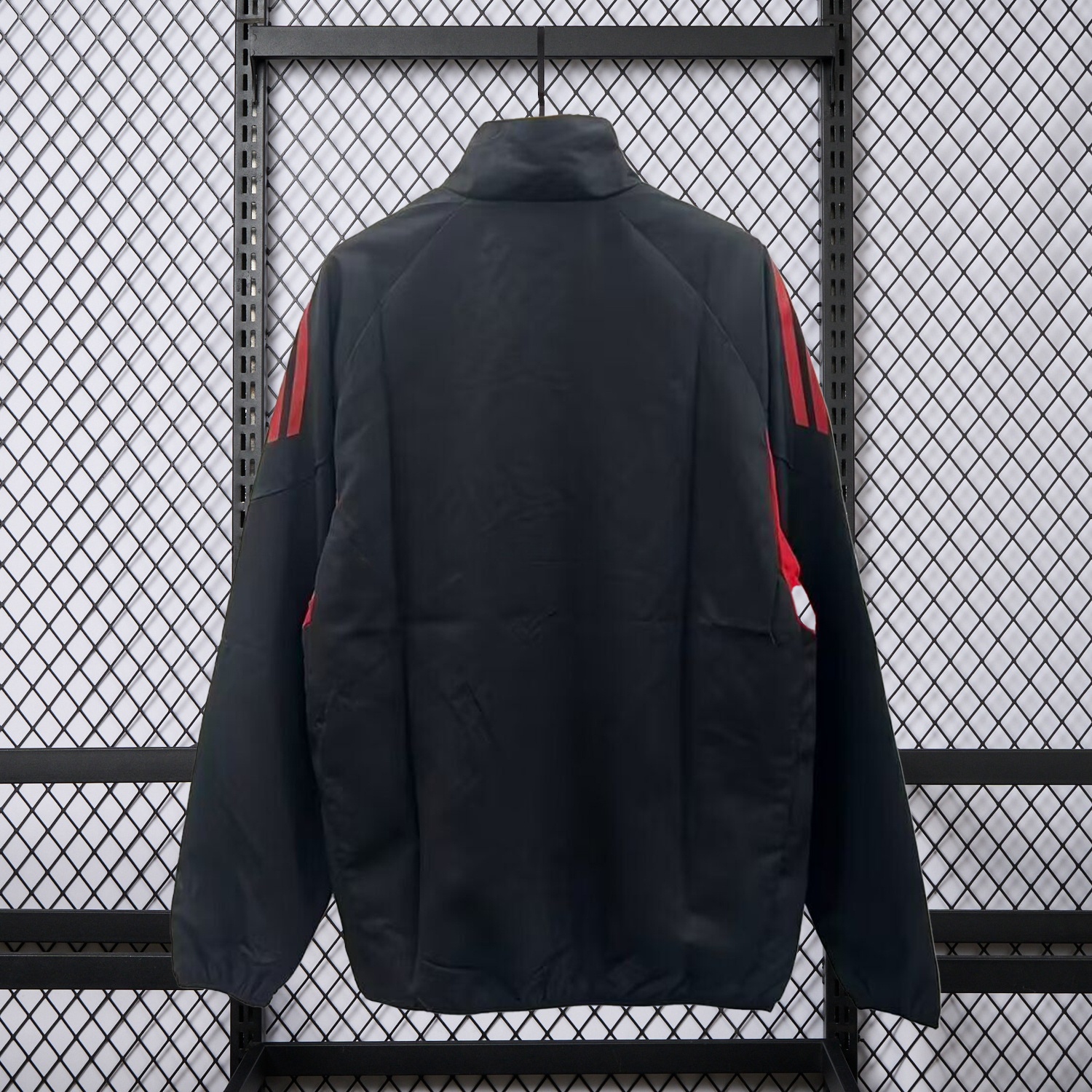 River Plate 25-26 Training Windbreaker Jacket - Black With Red - UnitedFutballJersey
