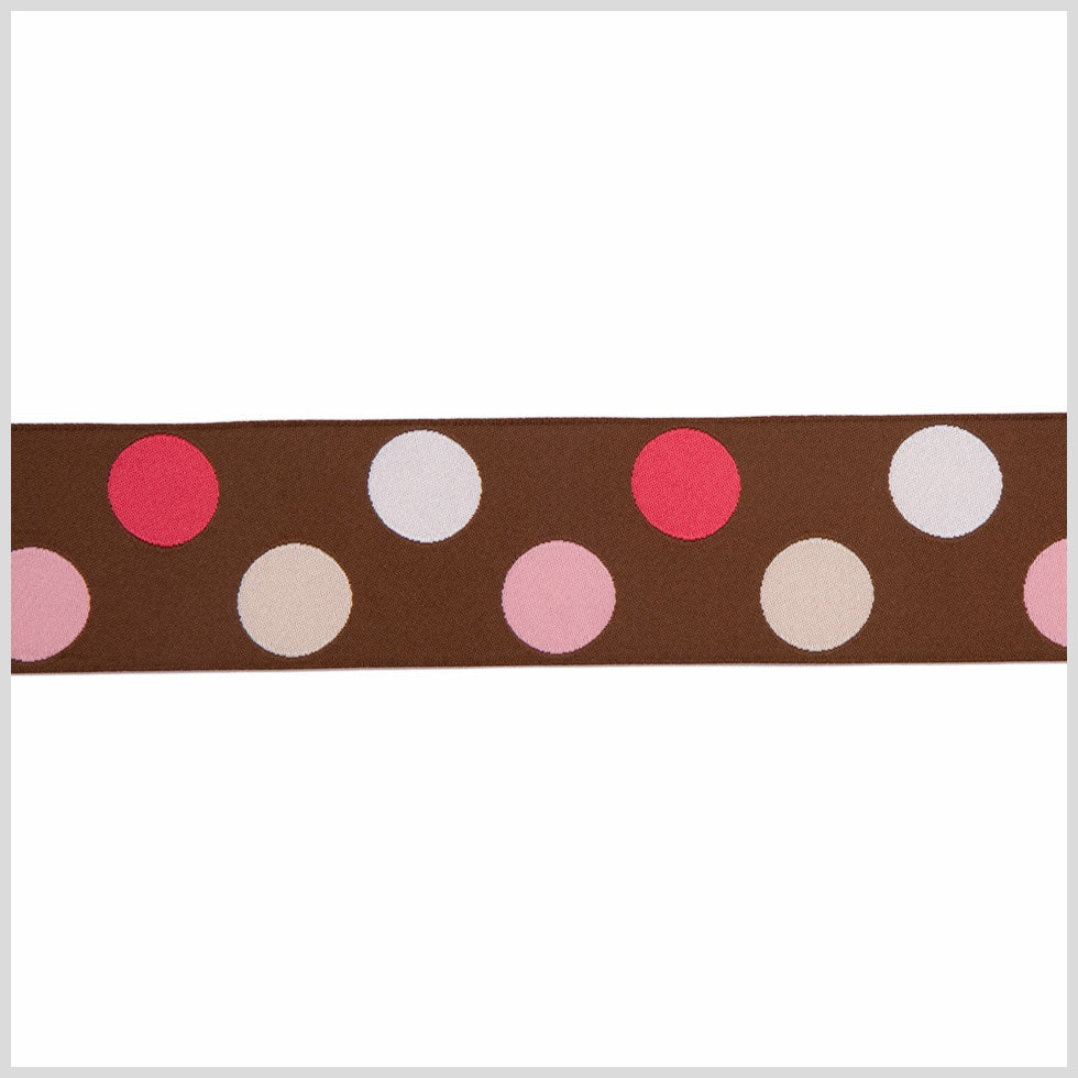 Chocolate/Fuchsia/Baby Pink/White/Cream French Jacquard Ribbon - Joann Fabrics
