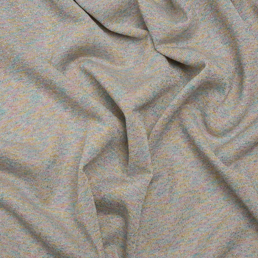 Metallic Stretch Rayon and Polyester Jersey - Heathered Gray and Pastel Primaries - Designer Deadstock - Joann Fabrics