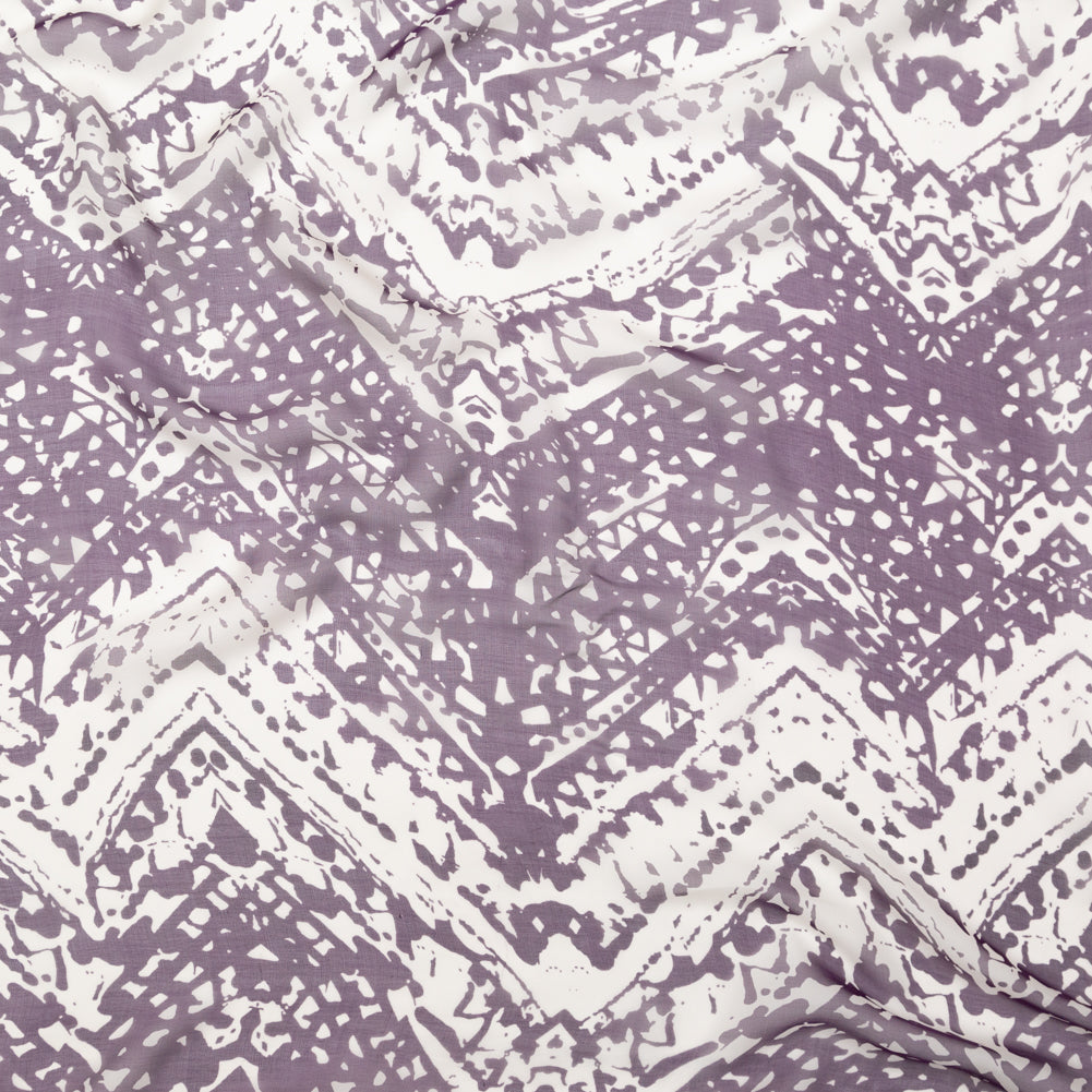 Blackberry Wine and Pumice Stone Abstract Silk Chiffon - Joann Fabrics