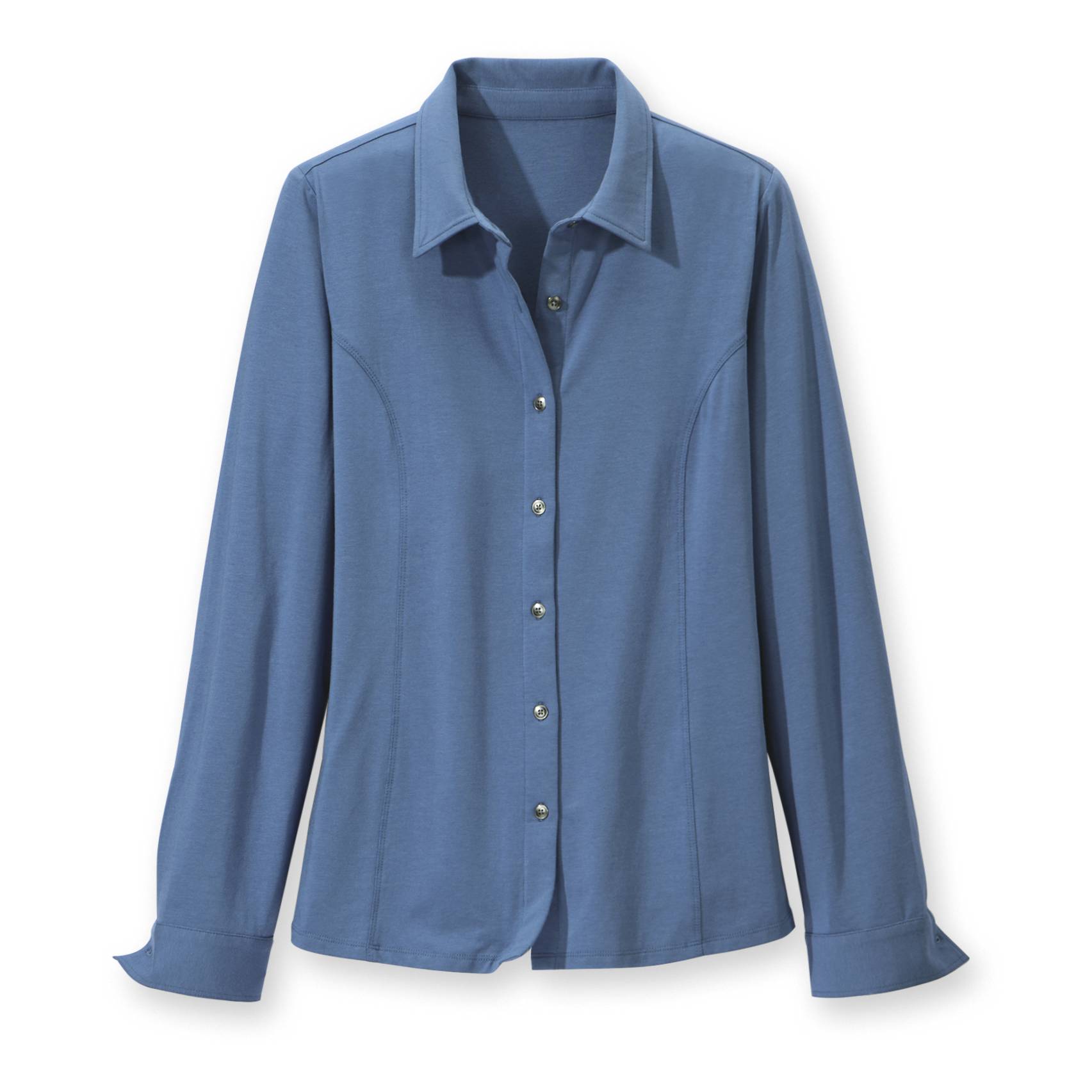 Knit Collared Shirt, Button Front, Long Sleeves with Button Cuffs - Northstyle Catalog