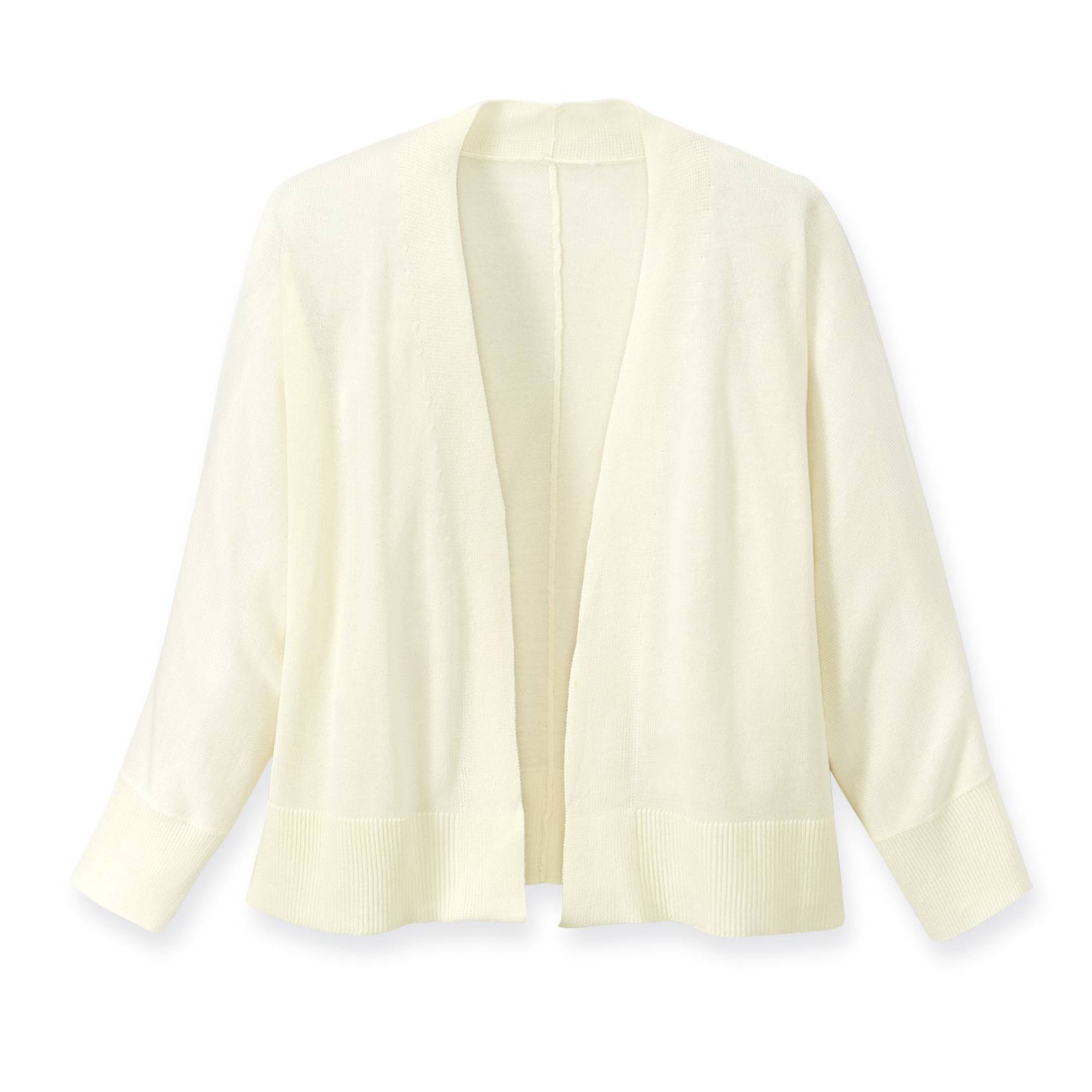 Dolman-Sleeve Cropped Cardigan, Open Front, 3/4 Sleeves - Northstyle Catalog