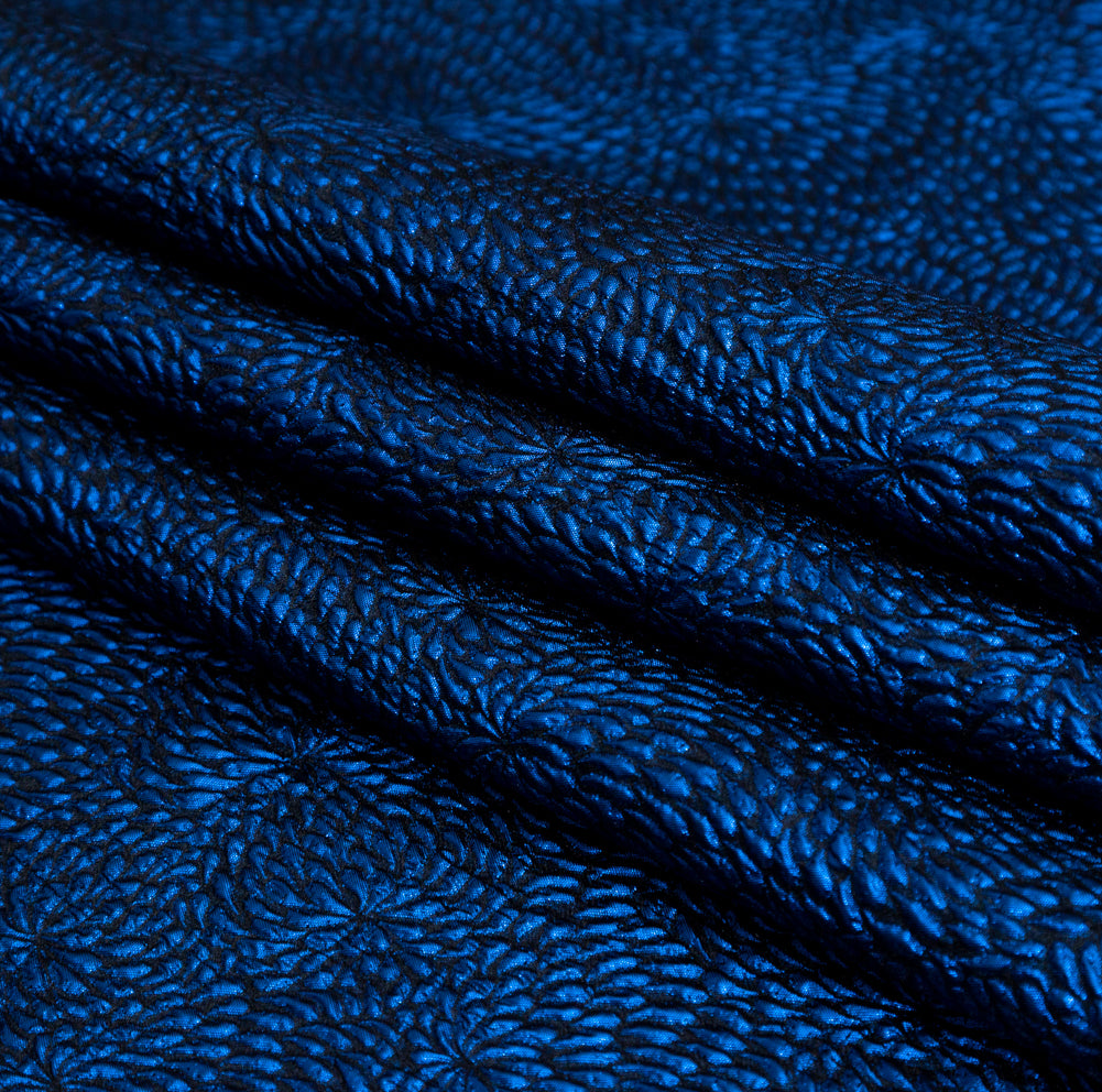 Metallic Royal Blue Floral Double-Layer Organza Brocade - Joann Fabrics