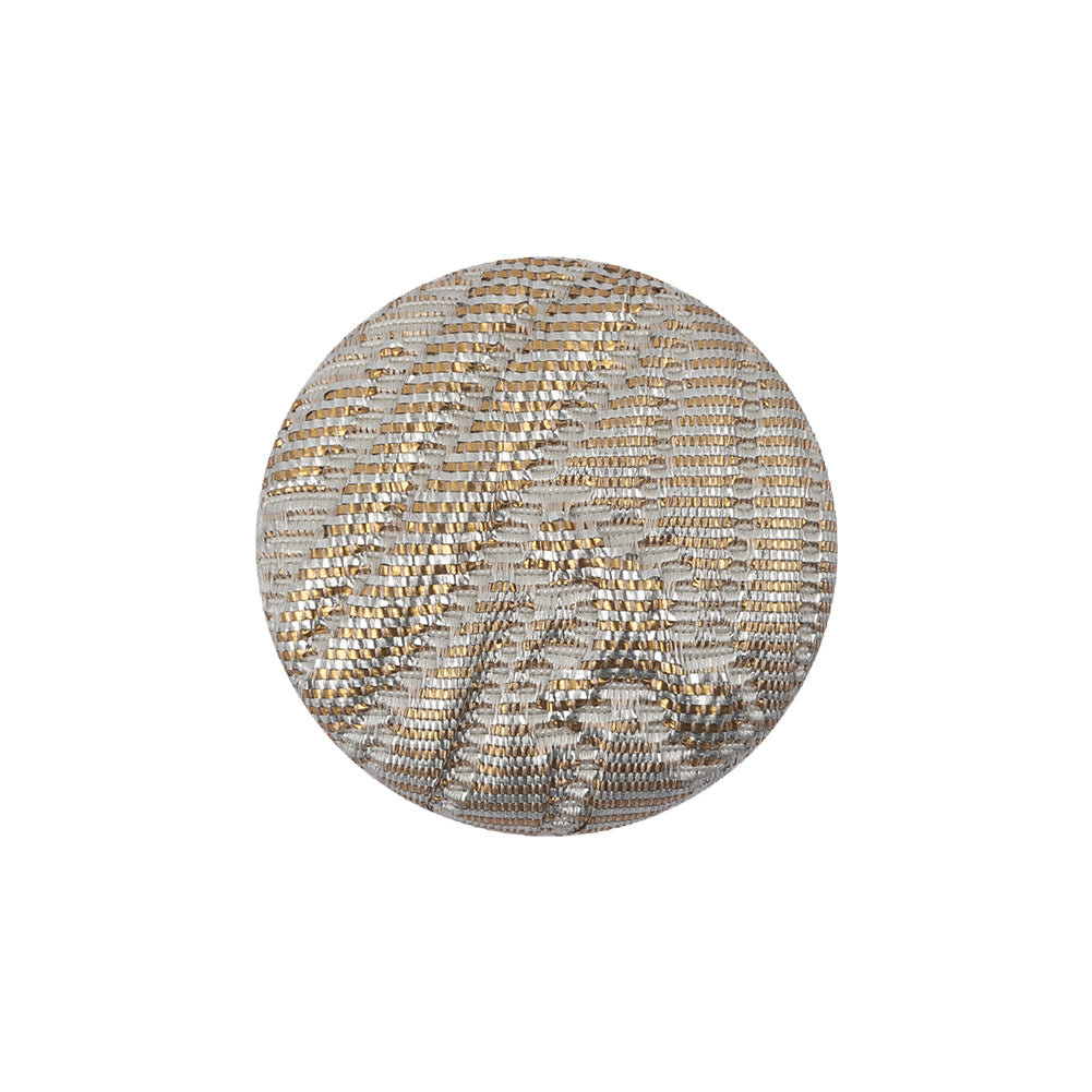 Golden Egg Lurex, Rainy Day and White Abstract Brocade Fabric Covered Shank Back Button - 36L/23mm - Joann Fabrics