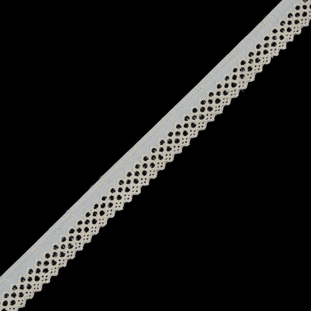 Beige Cotton Eyelet Trimming - 0.75