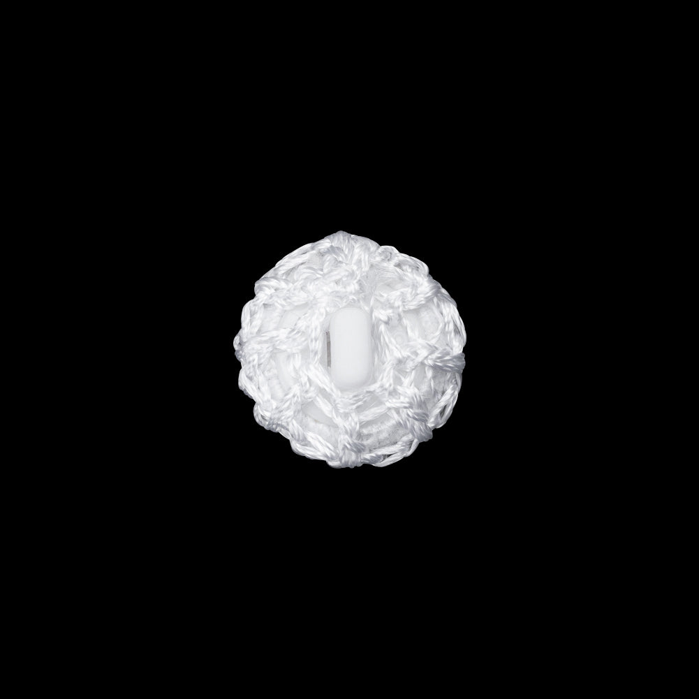 Optic White Crochet Fabric Covered Shank Back Button - 20L/12.5mm - Joann Fabrics