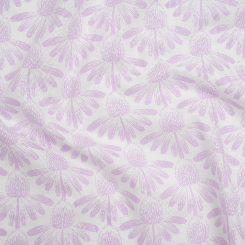 Printed Quilting Cotton by Anna Maria Textiles for Northcott - Lilac Coneflower Floral - Indelible Soft Collection - Joann Fabrics