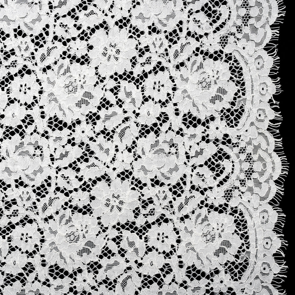 Corded Lace Panel with Eyelash Fringe Finished Edges - Ivory Floral - Joann Fabrics