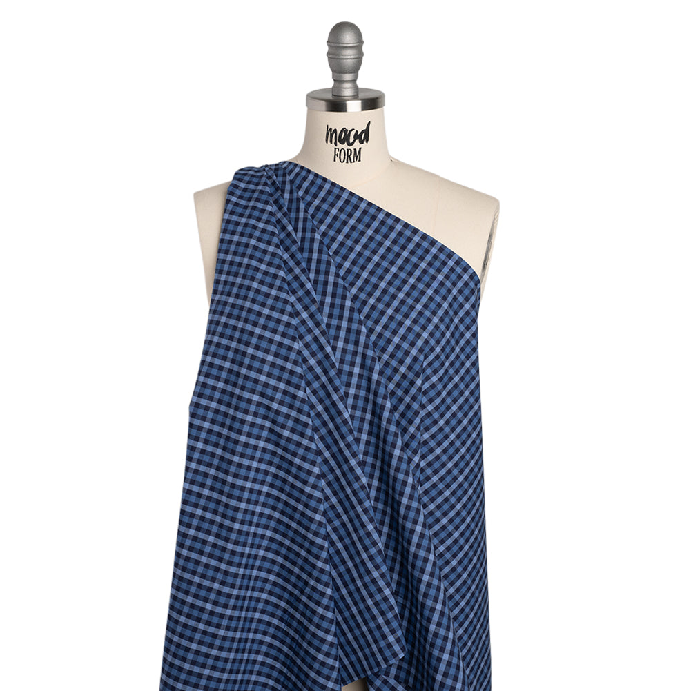 Cotton Shirting - Shades of Blue Tattersall Check - Deadstock - Joann Fabrics