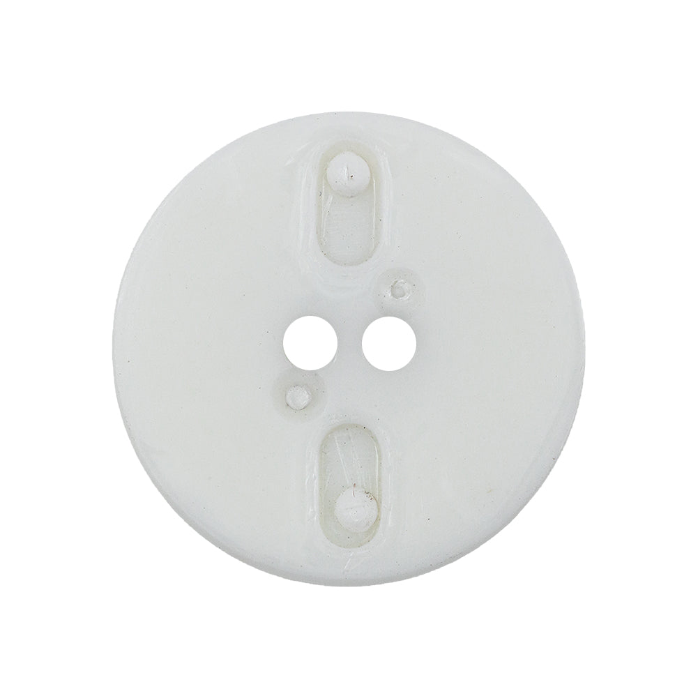 White Shiny Two-Hole Button with Matte Textured Concaving Rim - 44L/28mm - Joann Fabrics