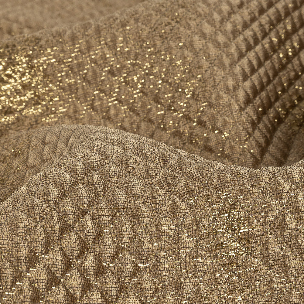 Mood Exclusive Jolene Metallic Gold Tiny Diamonds Quilted Luxury Brocade - Joann Fabrics