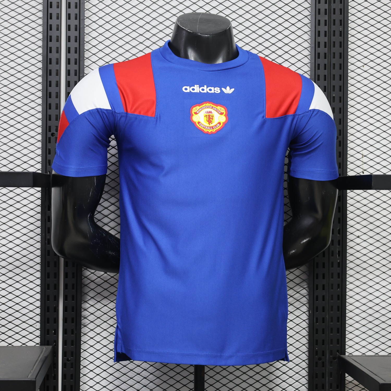 Manchester United 26-27 Blue Red White Retro Style Casual Jersey - Player Version - UnitedFutballJersey