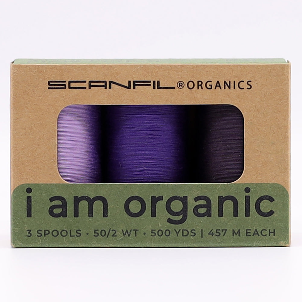 SCANFIL® 50wt Organic Pima Cotton Thread Trio Set - 3ct 500yd Spools - Cool Purples - Joann Fabrics