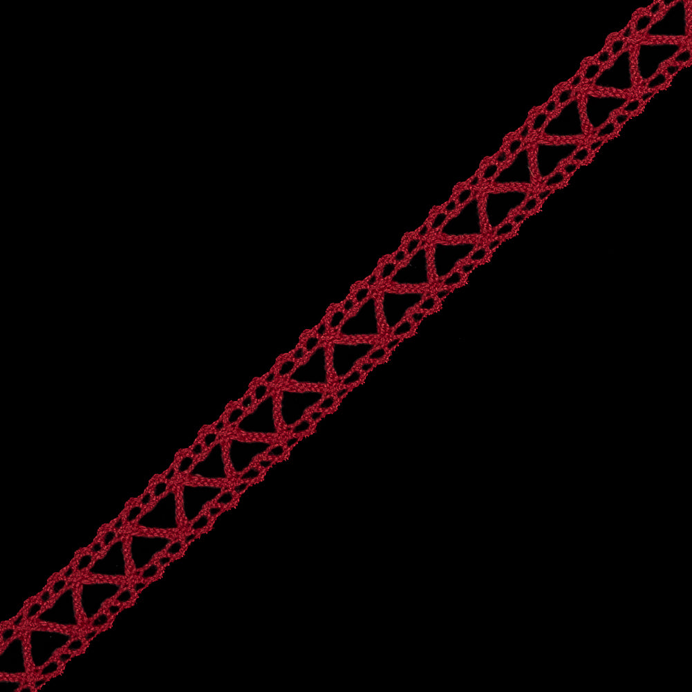 Red European Cotton Crochet Trim - 0.5