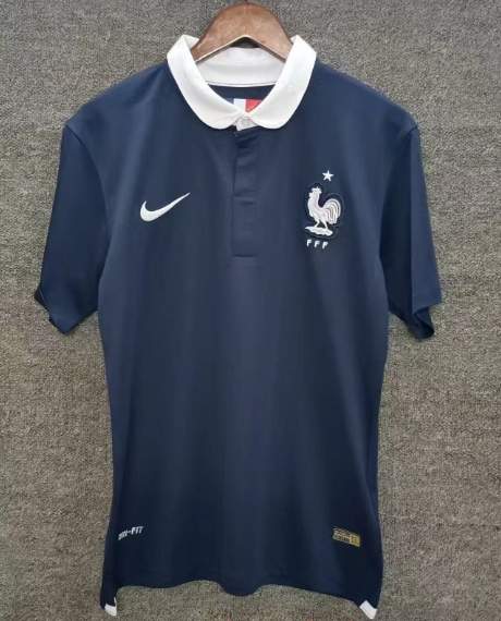 2014 Retro France Home Football Shirt 1:1 Thai Quality