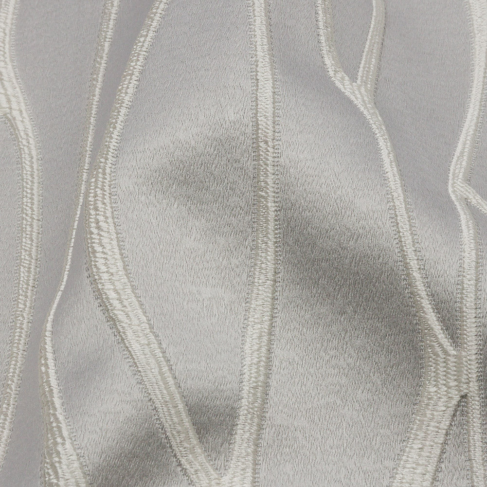 Satin-Faced Drapery Jacquard - Silver Rippling Lines - British Imported - Joann Fabrics