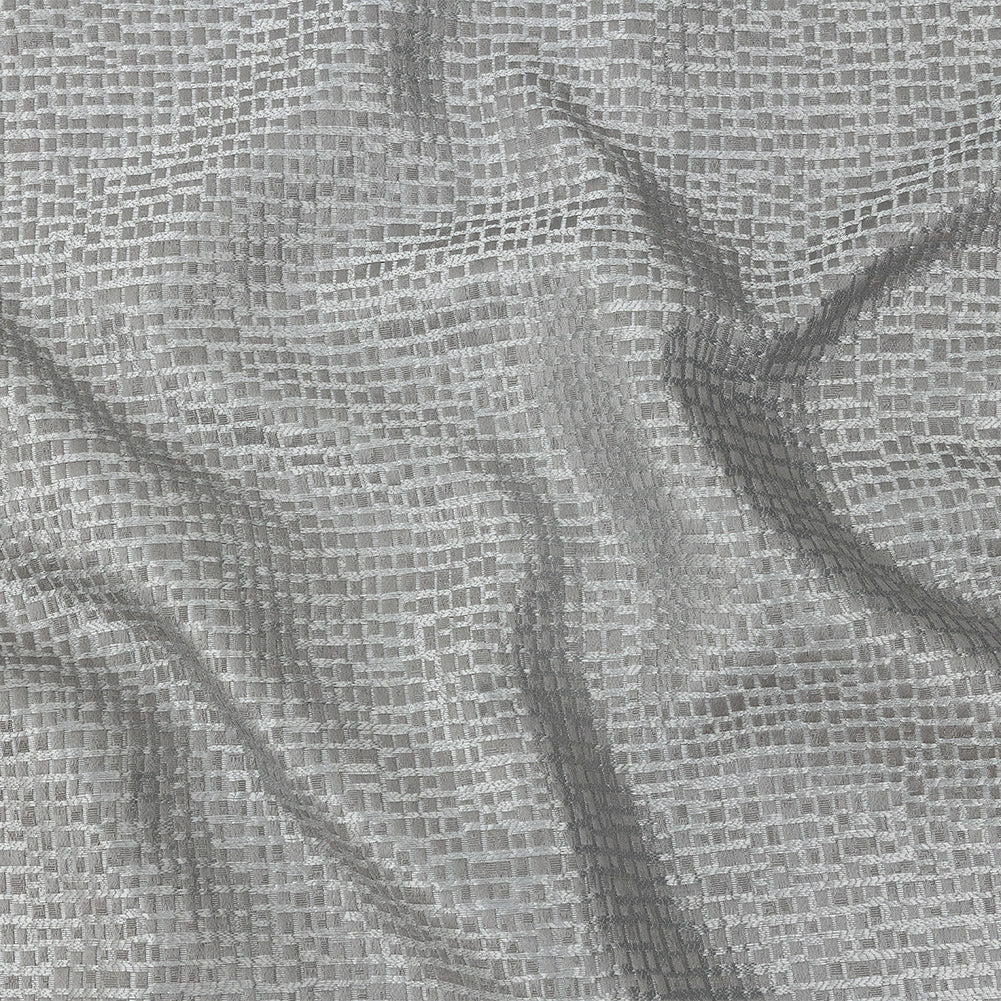 Polyester Jacquard - Graphite Grid - British Imported - Joann Fabrics