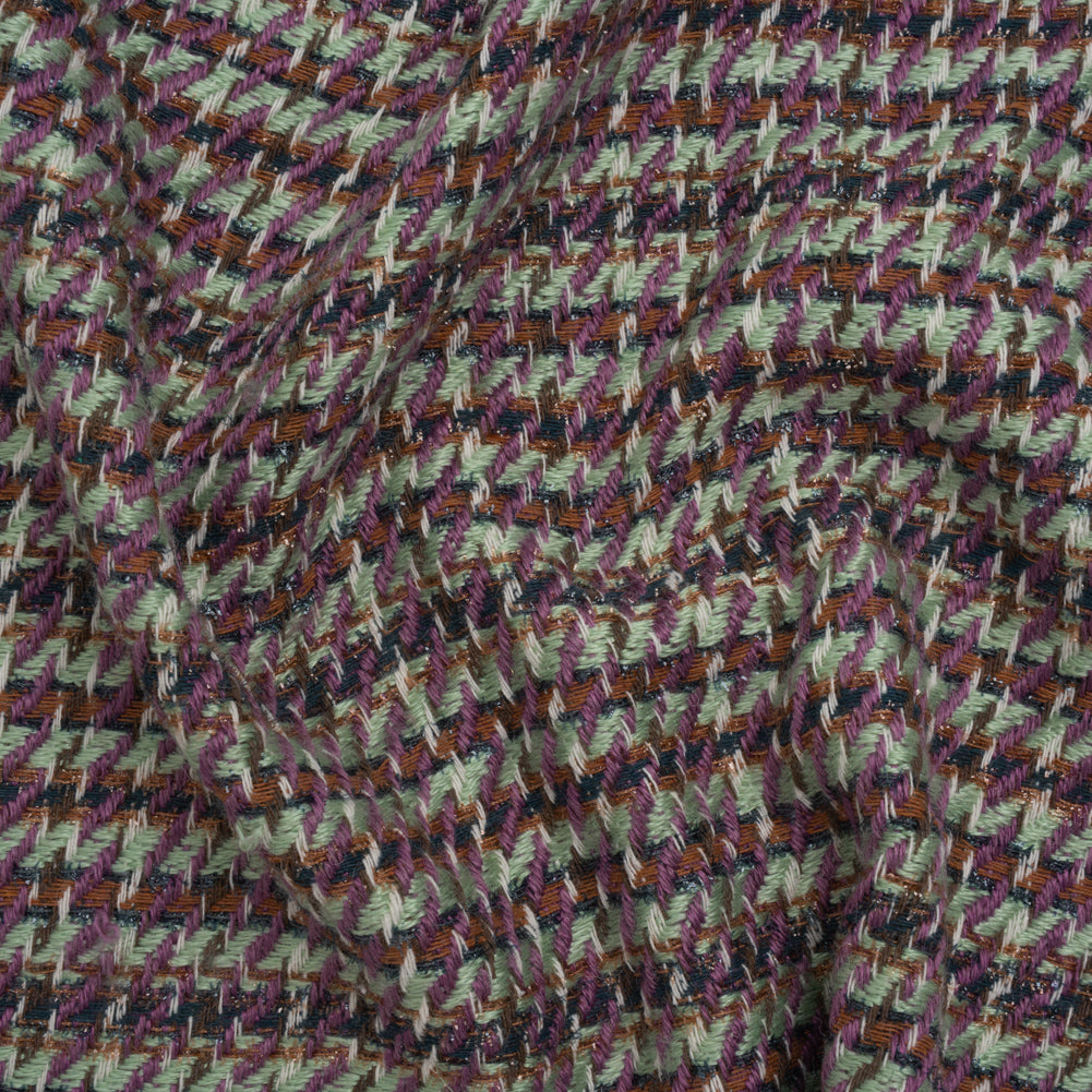 Metallic Wool Blend Tweedy Twill - Purple, Mint and Brown Plaid - Joann Fabrics