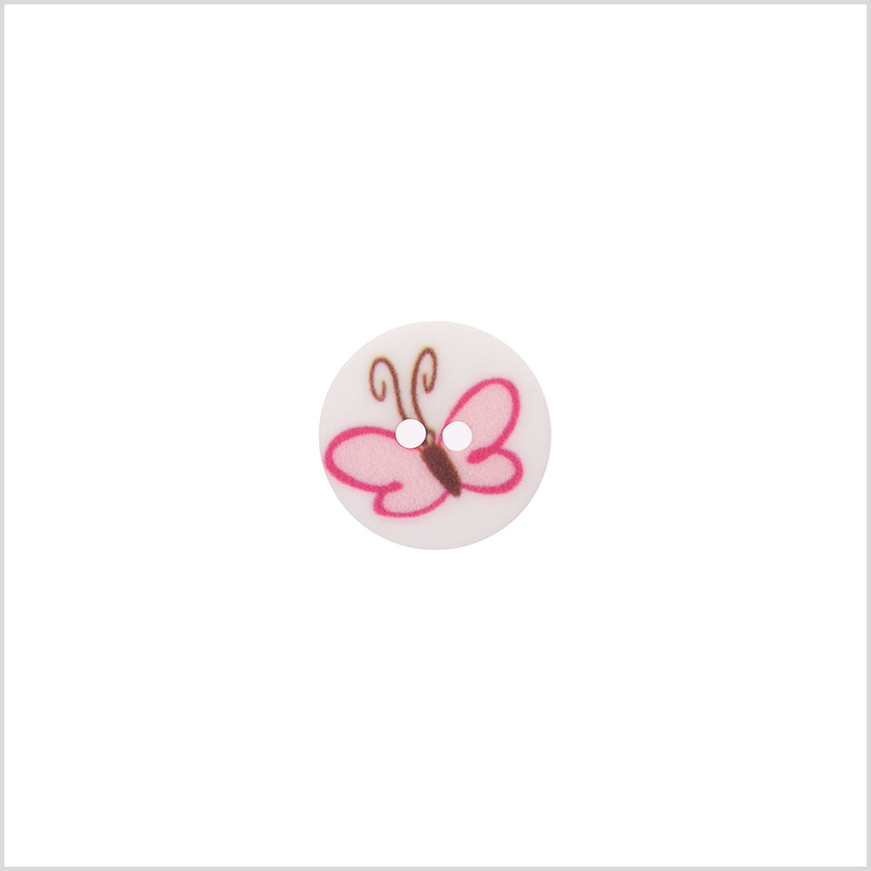 Italian Pink Kids Butterfly Button - 24L/15mm - Joann Fabrics