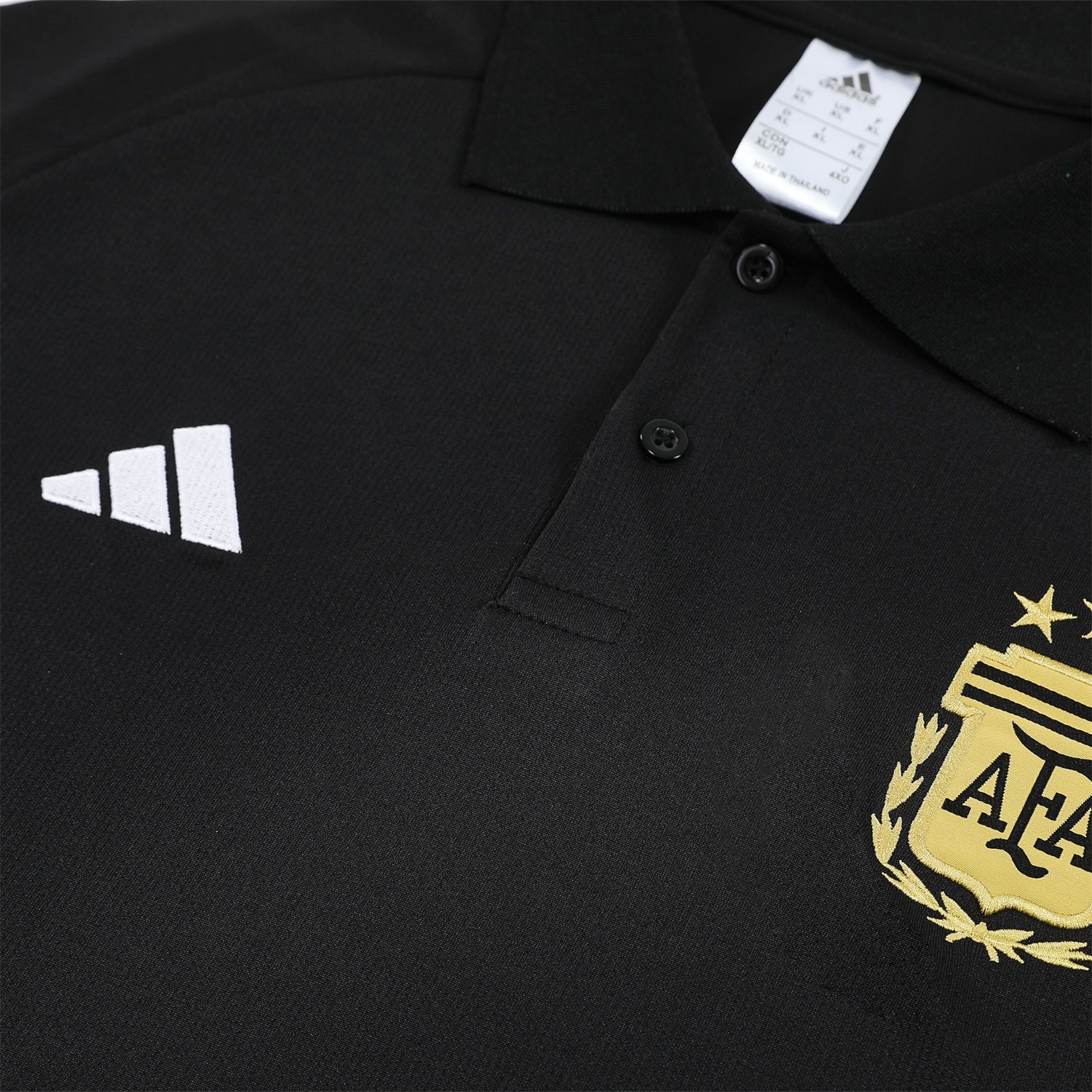 Argentina 2026 POLO Short-Sleeve Training Set - Black Top & Black Shorts - UnitedFutballJersey