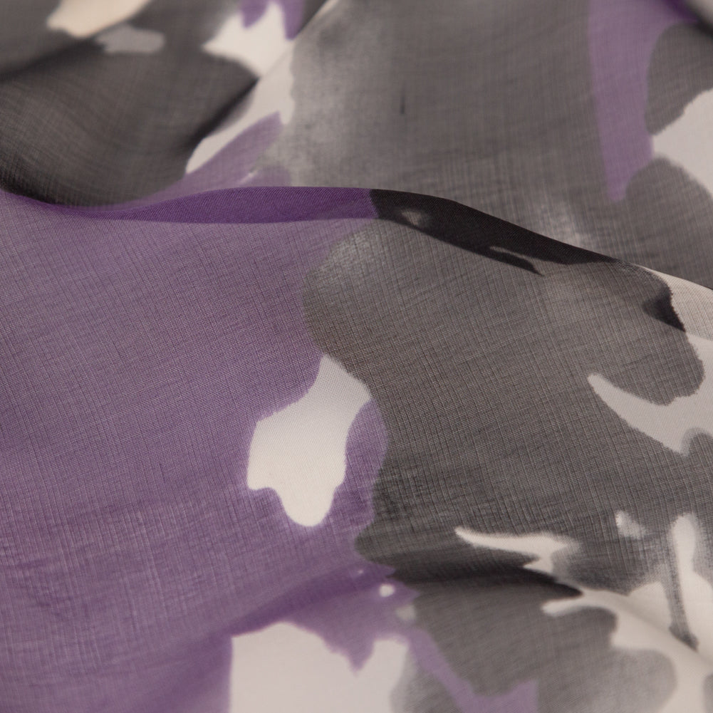 Purple and Gray Abstract Silk Chiffon - Joann Fabrics