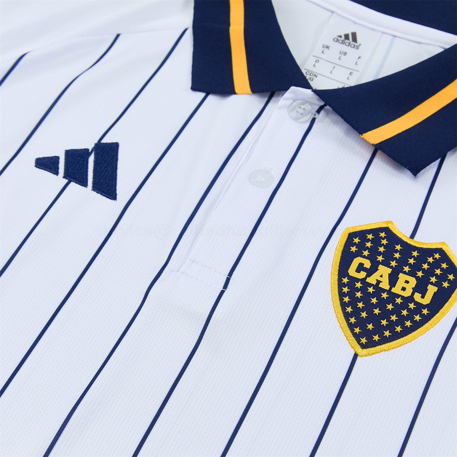 Boca Juniors 25-26 POLO Short-Sleeve Training Set - White Top and Dark Blue Pants - UnitedFutballJersey