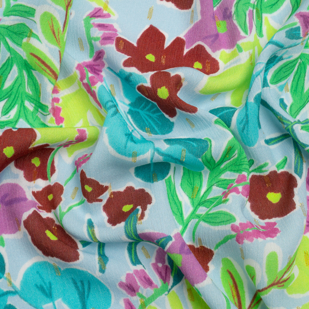 Mood Exclusive Sky Easy Days Metallic Dotted Crinkled Viscose Crepe - Joann Fabrics