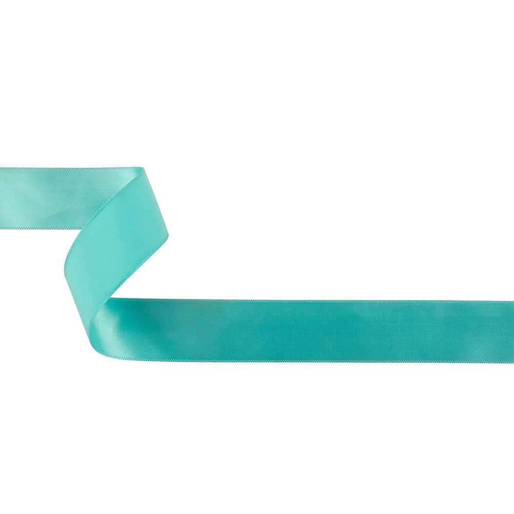 Aqua Single Faced Satin Ribbon - 1
