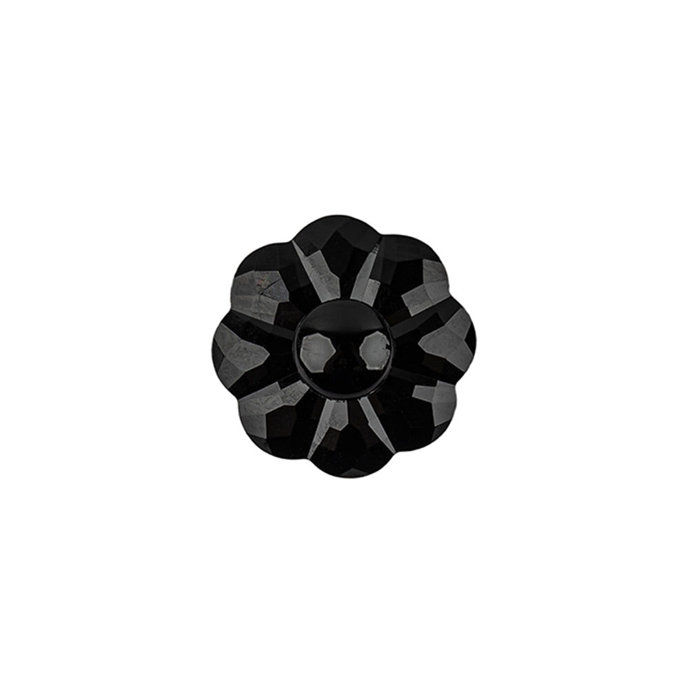 Italian Black Faceted Shank Back Flower Button - 24L/15mm - Joann Fabrics