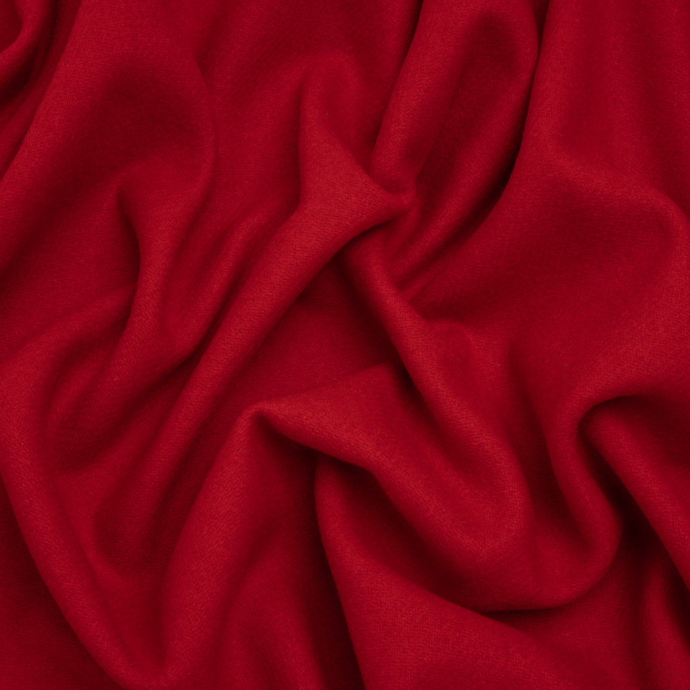 Recycled Brushed Wool Blend Twill Coating - Ruby Red - Made in Italy - Maeve Collection - Joann Fabrics
