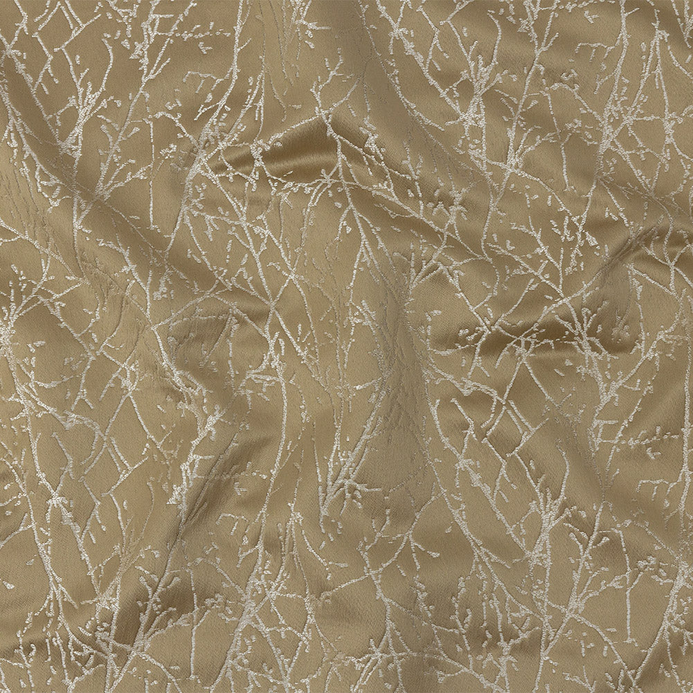 Polyester Jacquard - Gold Wintry Branches - British Imported - Joann Fabrics