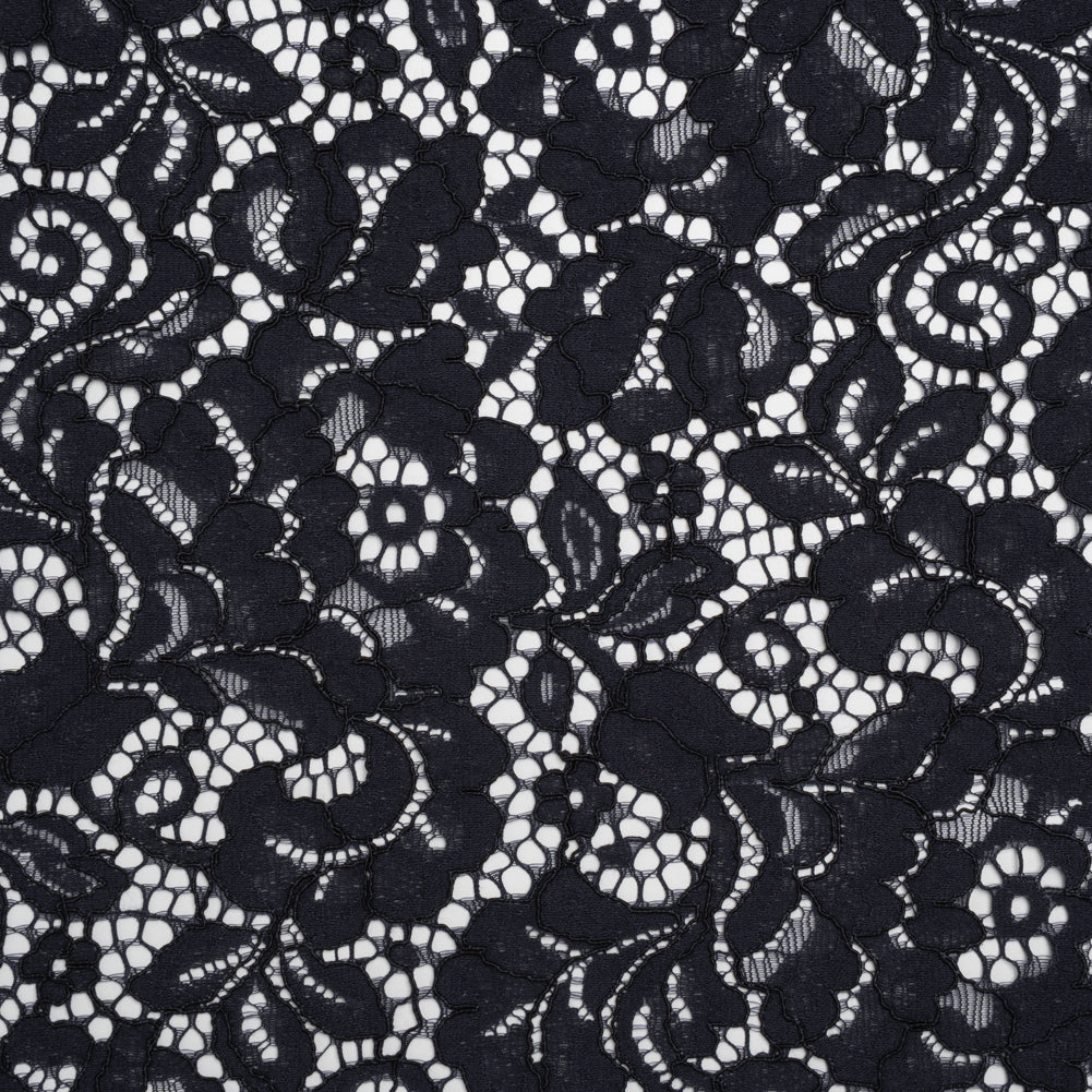 Corded Cotton and Nylon Lace - Navy Blue Floral - Designer Deadstock - Joann Fabrics