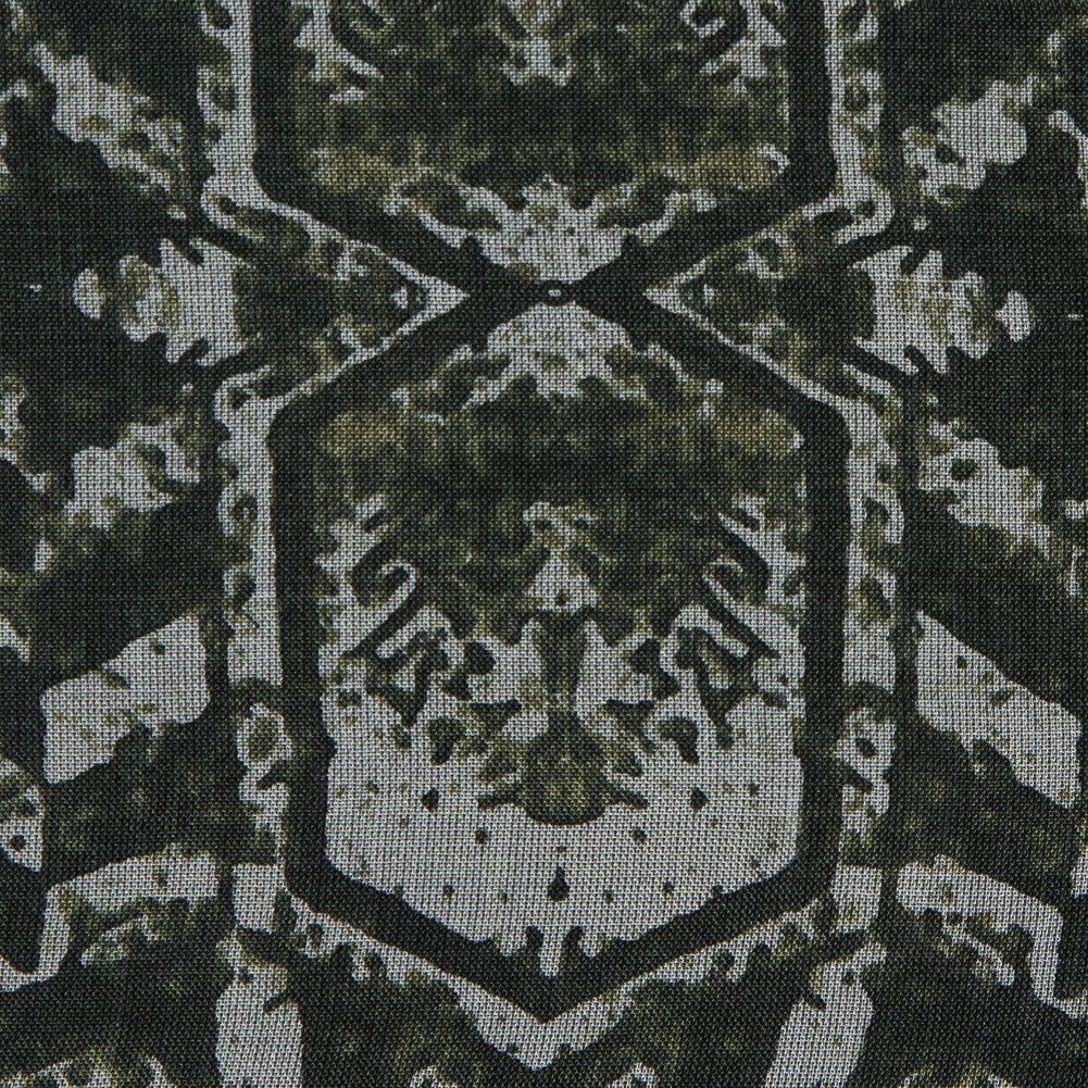 Rifle Green Tribal Printed Silk Chiffon - Joann Fabrics