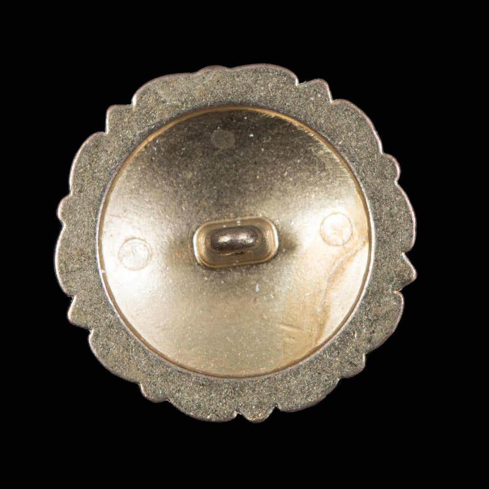 Italian White and Gold Floral Metal Shank Back Button - 44L/28mm - Joann Fabrics