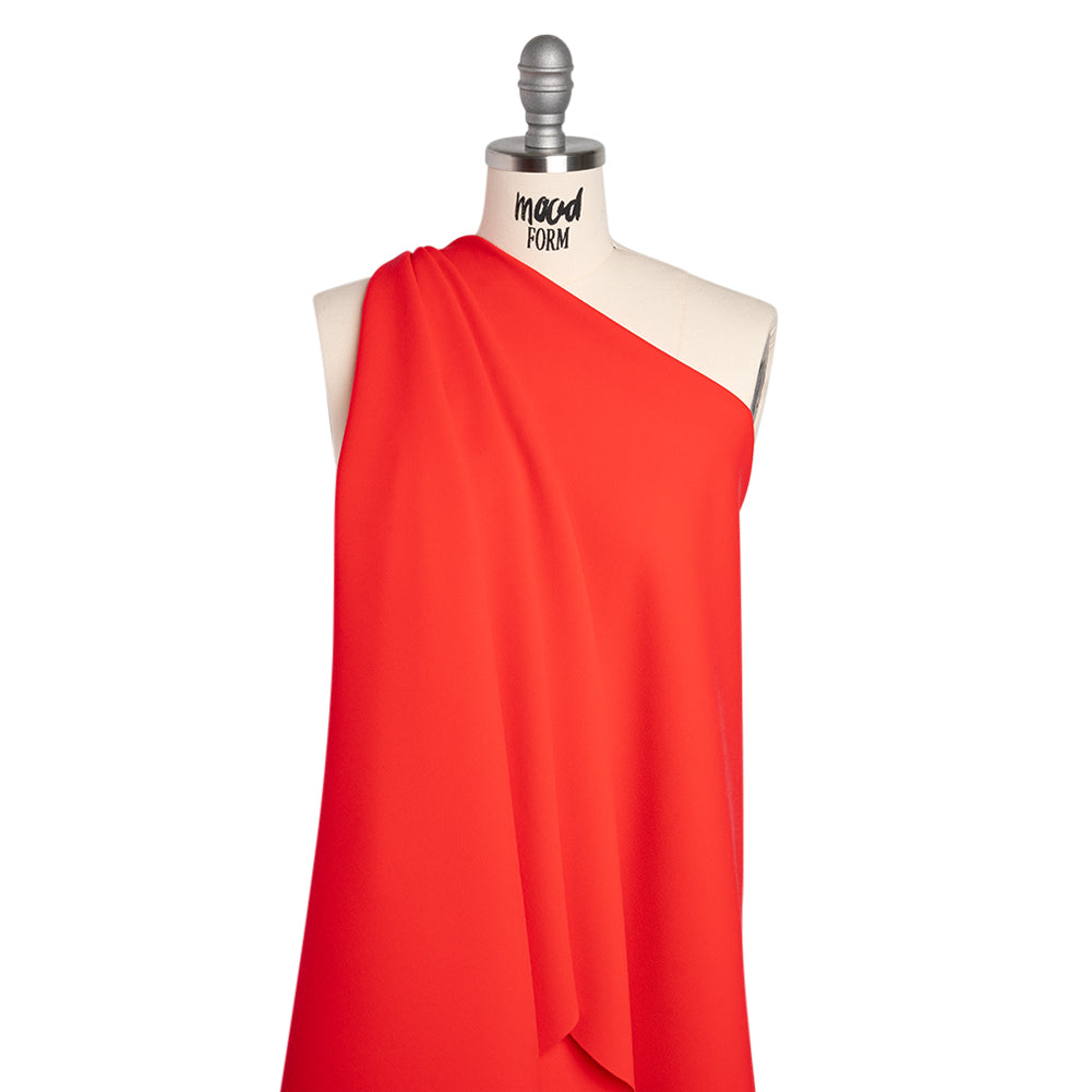 Stretch Polyester Crepe by Alex Perry - Strawberry Red - Designer Deadstock - Joann Fabrics
