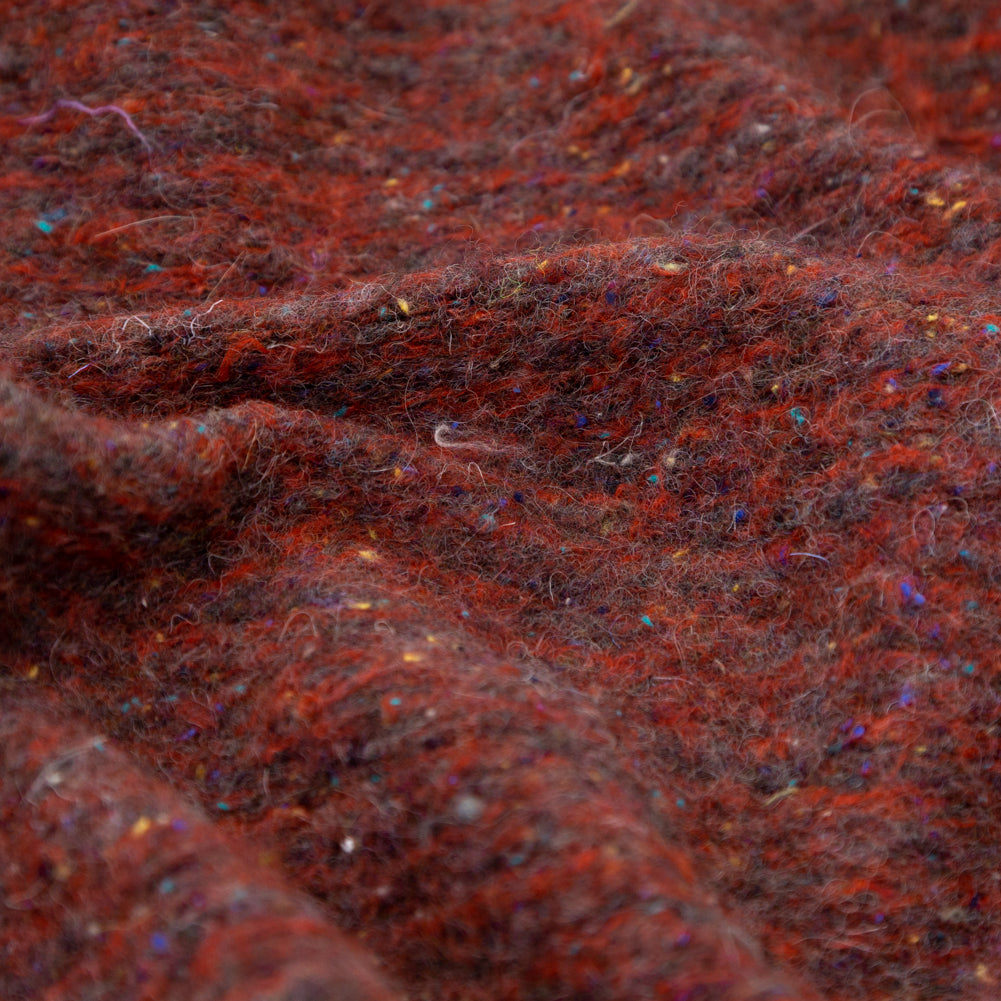 Italian Red and Gray Speckled Fuzzy Wool Knit - Joann Fabrics