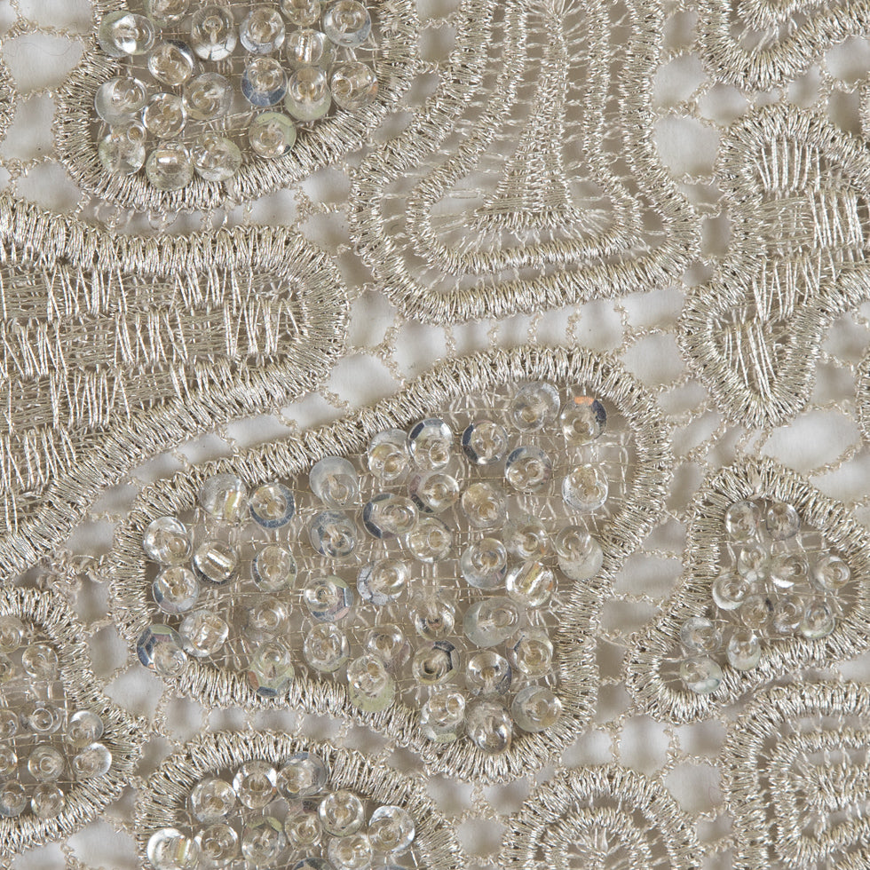 Fancy Beaded Guipure Lace - Dark Silver - Joann Fabrics