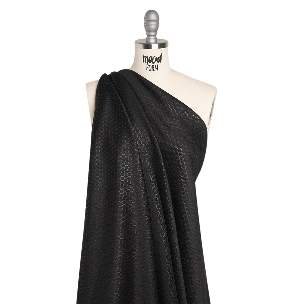 Yaya Han Stretch Scuba Knit - Black Hexagons - Cosplay Collection - Joann Fabrics