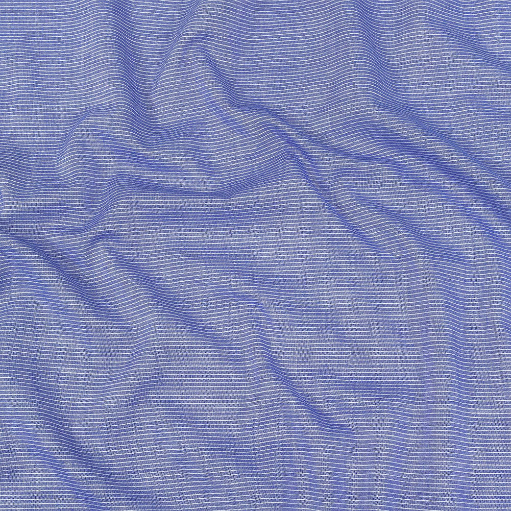 Cobalt and White Pinstriped Cotton and Polyester Shirting - Joann Fabrics