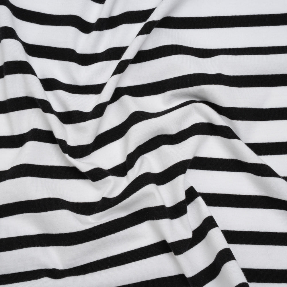 Cotton and Polyester Jersey - Black and White Stripes - Deadstock - Joann Fabrics