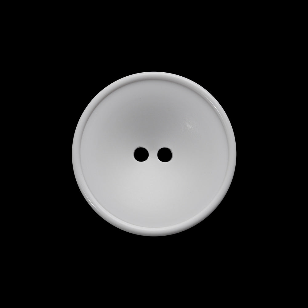 Plastic 2-Hole Button - 36L/23mm - White Funnel Dish Shaped with Narrow Rim - Joann Fabrics