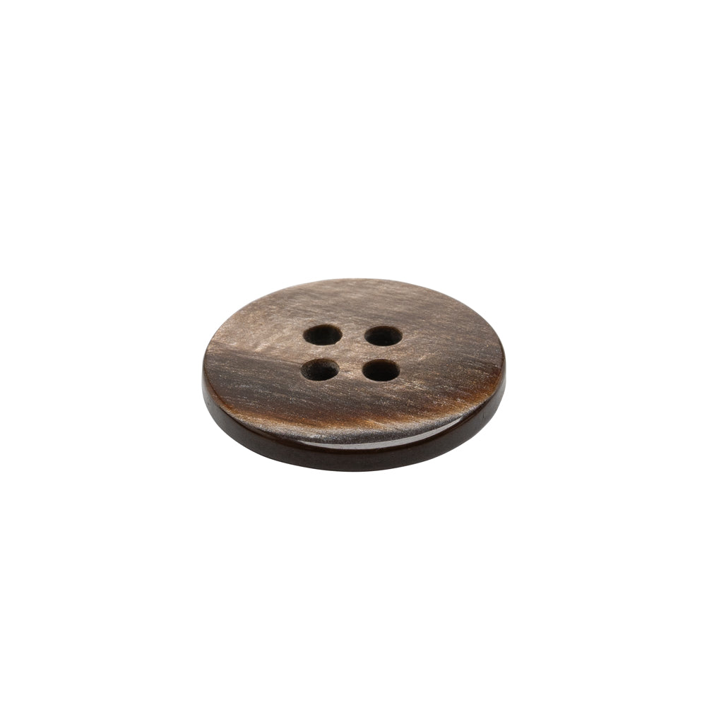 Plastic 4-Hole Button - 28L/18mm - Brown Iridescent Striations - Joann Fabrics