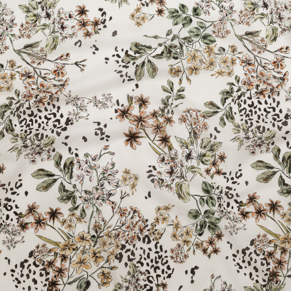 Cotton Voile - White Floral - Blossoms Adrift Print - Mood Exclusive Serengeti Collection - Joann Fabrics