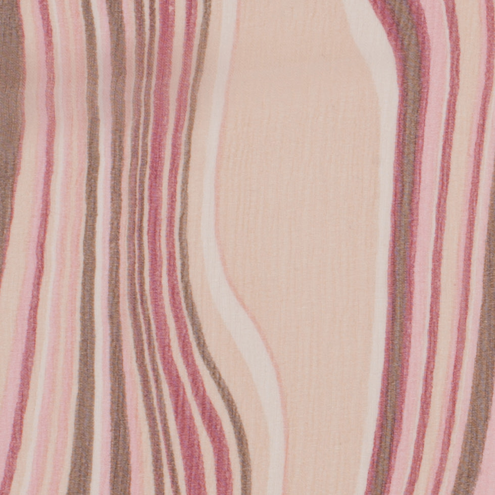 Pink Multicolor Striped Crinkled Silk Chiffon - Joann Fabrics