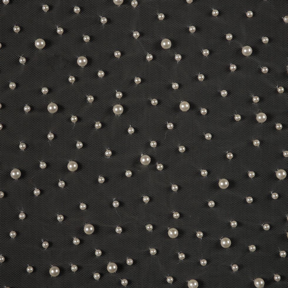 Mesh Lace with Pearl Beads - Whisper White - Joann Fabrics