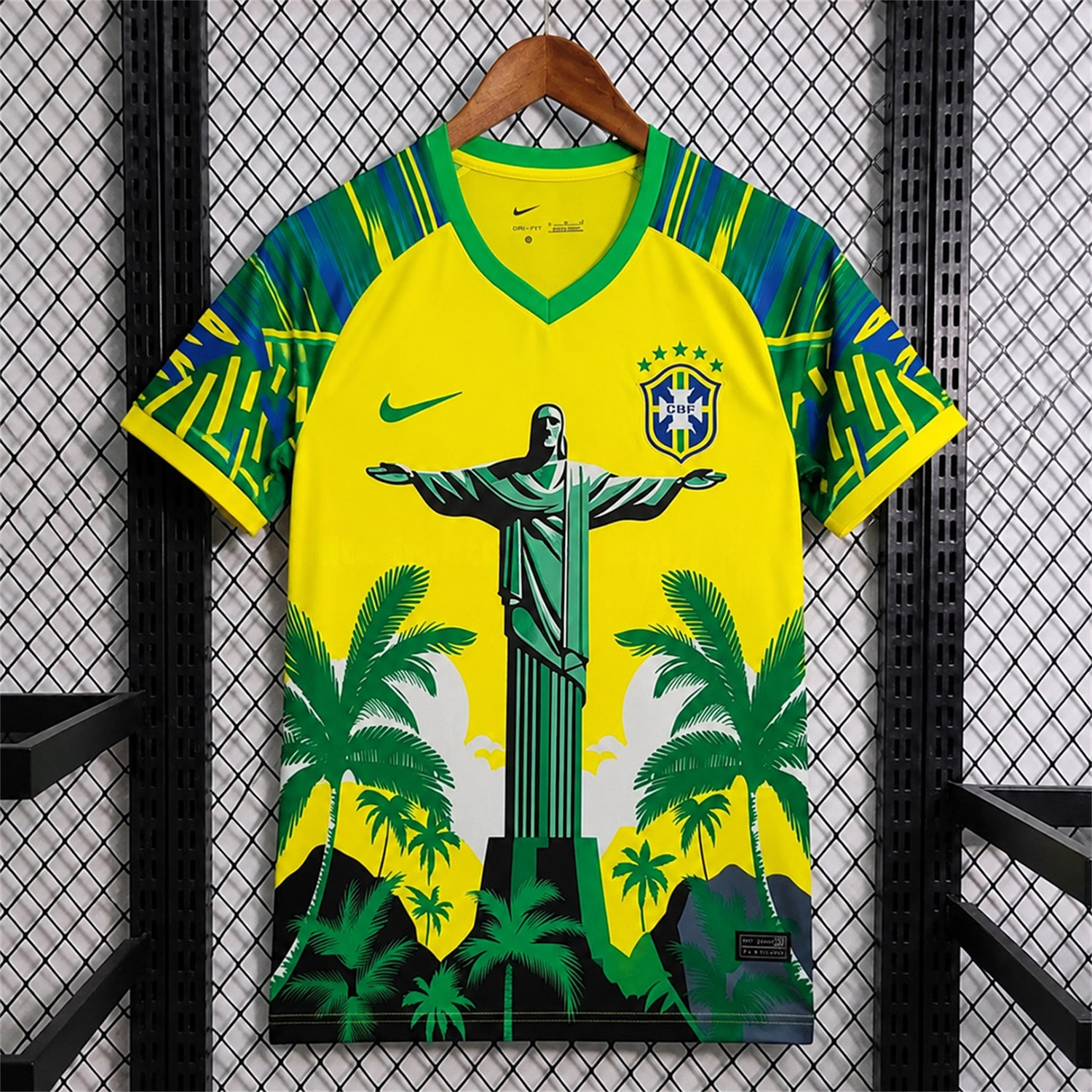 Brazil 2026 Green Jesus Statue Yellow Special Jersey - Fans Version - UnitedFutballJersey