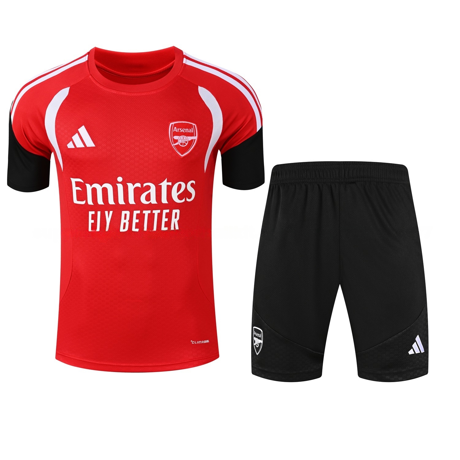 Arsenal 26-27 Short-Sleeve Training Set - Red Top & Black Shorts - UnitedFutballJersey