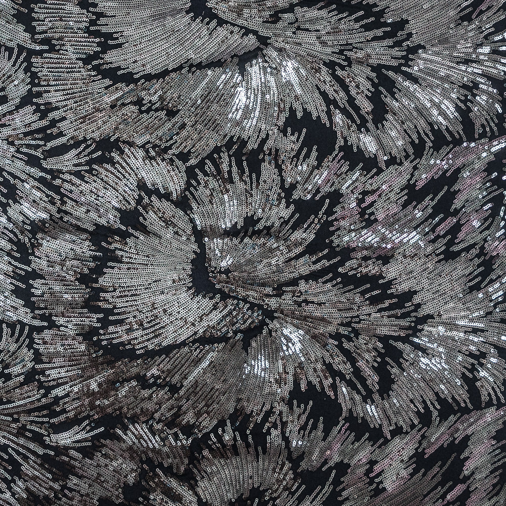 Mesh with Baby Sequins - Gray and Black Abstract - Joann Fabrics