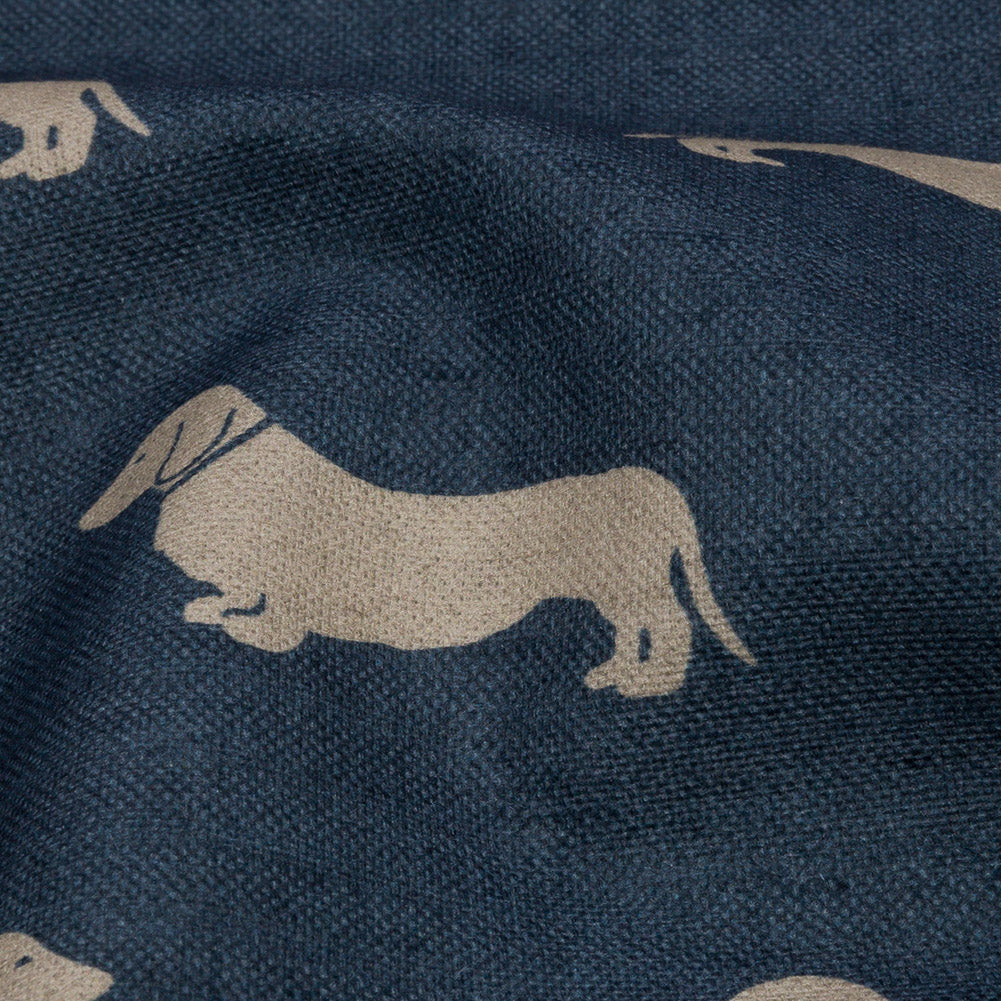 Cotton Canvas Print - Indigo Dachshunds - British Imported - Joann Fabrics