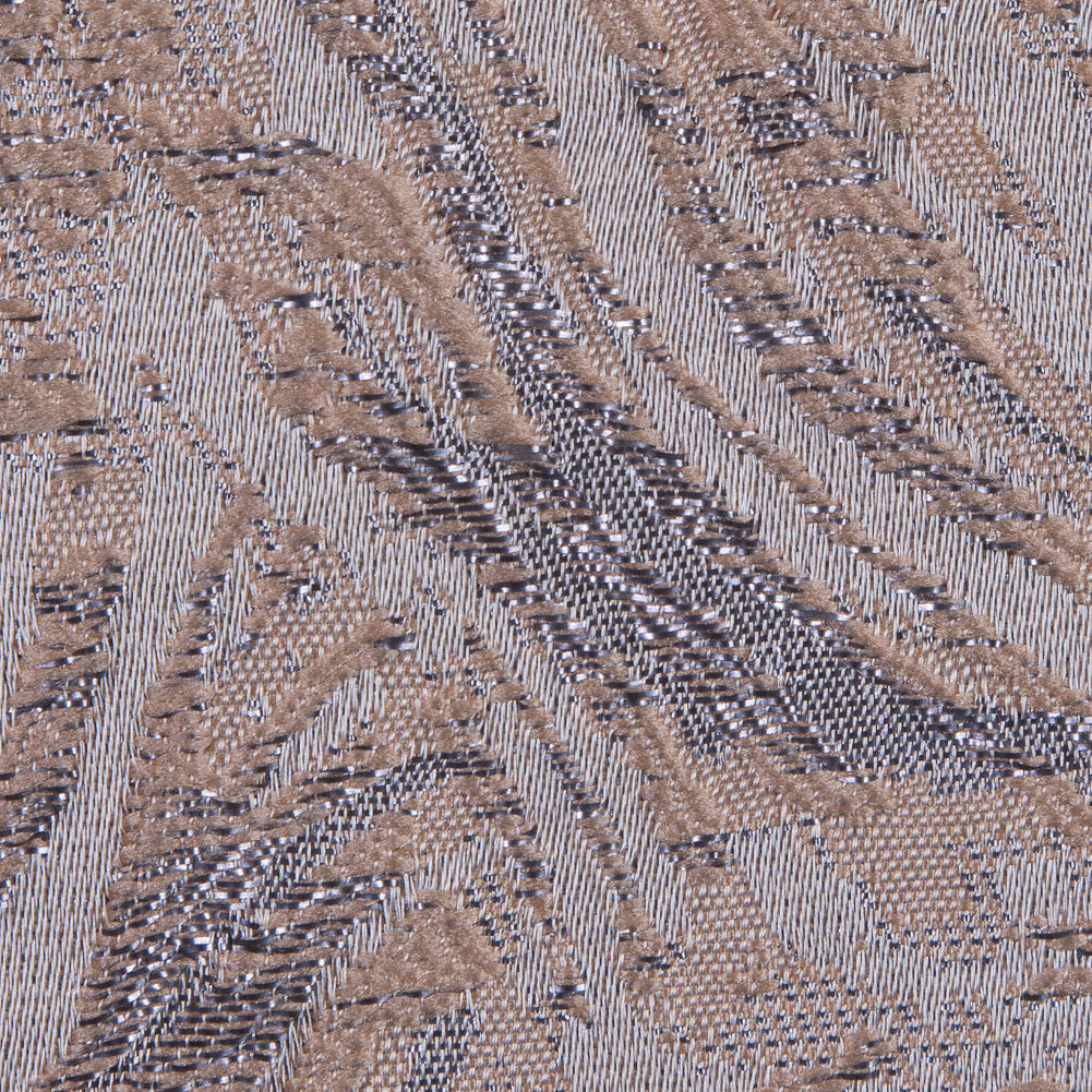Metallic Gray and Almond Cream Abstract Brocade - Joann Fabrics